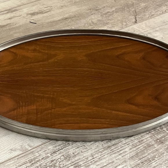 Vintage Royal Holland Teak
Wood Oval Tray Pewter Frame Rim 16.75" MCM
1950's - Picture 2 of 14